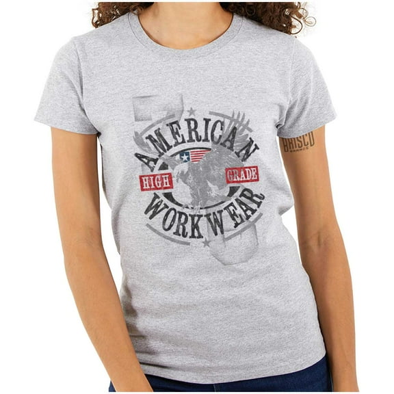 American Bald Eagles Americana Womens Slim Fit Graphic Tee Brisco Brands S