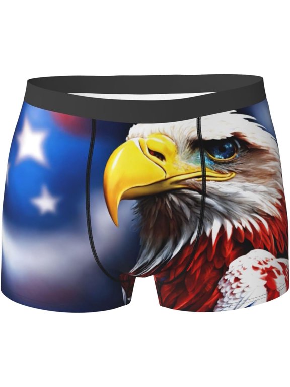 American Bald eagle Bald Eagle Print Men Boxer Briefs Underwear Breathable Stretch Trunks Boxer Casual Stretch Briefs