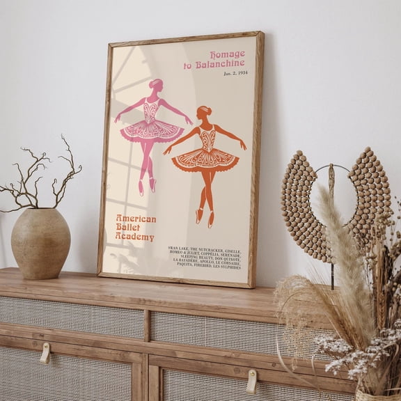 American Ballet Academy Tribute Dance Art Poster, Unframed Paper Poster 8x10in