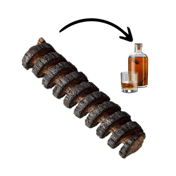 American Barrel Aged in a Bottle Oak Infusion Spiral. Barrel Age Your Whiskey (2 Pack)