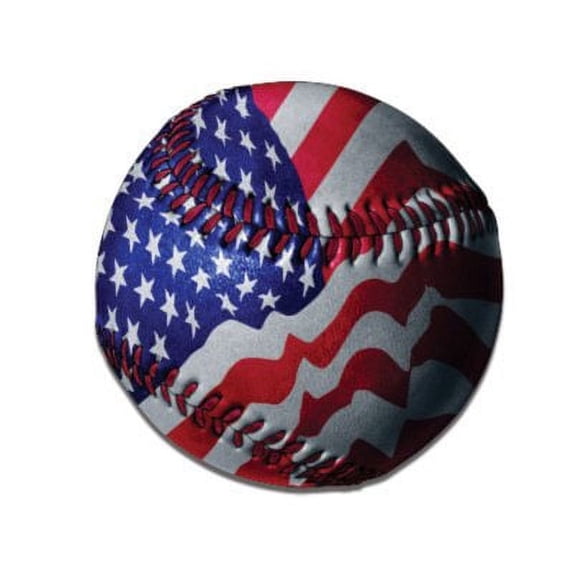 American Baseball American Flag Patriotic - 5" Vinyl Sticker - For Car Laptop I-Pad - Waterproof Decal