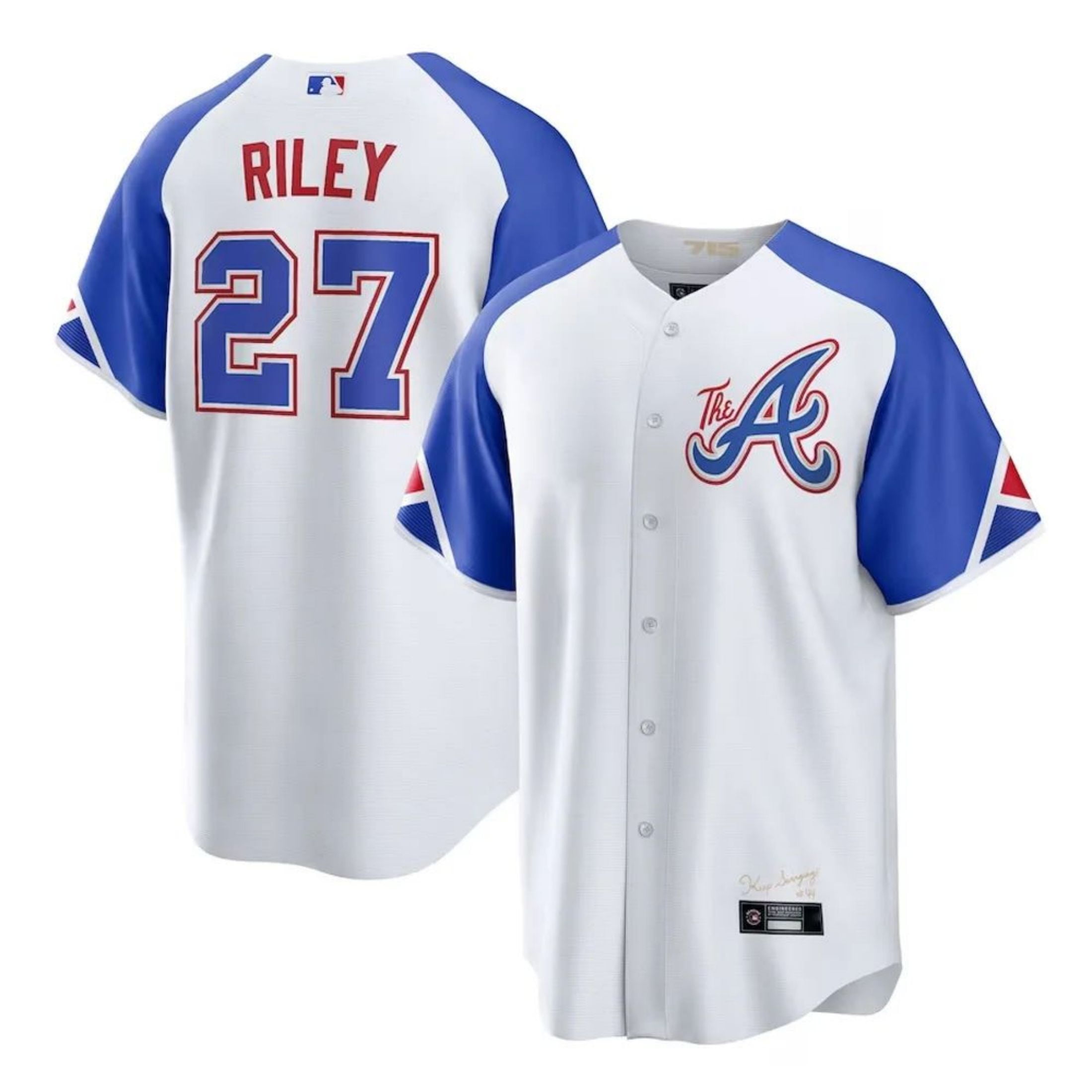 American Baseball Atlanta_Braves 27 Austin Riley Embroidery Fans
