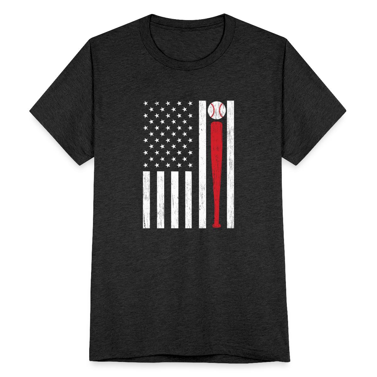 American Baseball Flag Baseball Player Shirt Unisex TriBlend TShirt