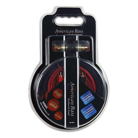 American Bass AK8 Amplifier Wiring Kit, 8 Gauge, Automotive Electrical Parts