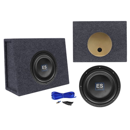 American Bass ES 1044 10" 1000w Shallow Slim Subwoofer+Sealed Sub Box Enclosure