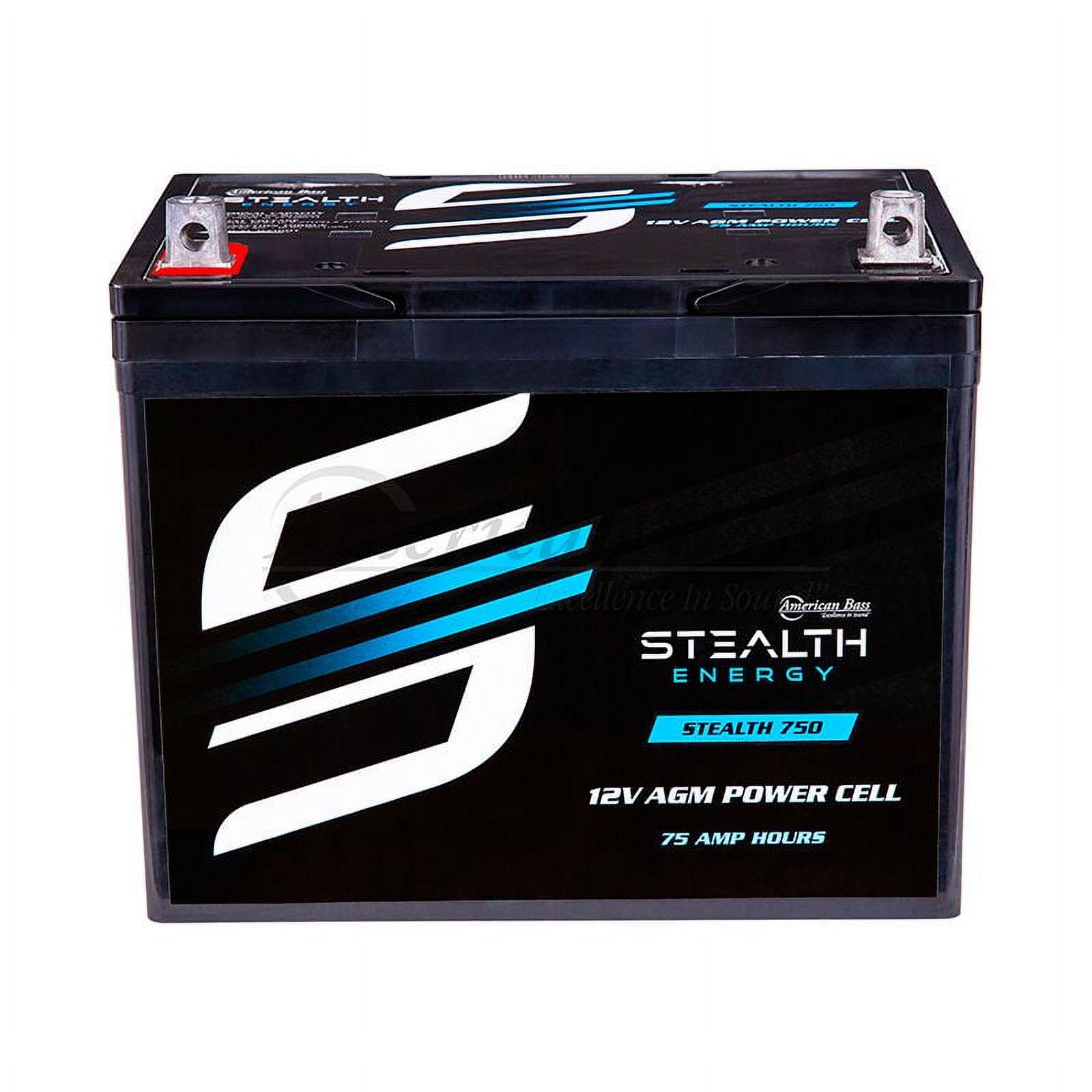 American Bass Audio Stealth 750 12V 75Ah AGM Battery  Maintenance-Free, Sealed Power for Car Audio & More.