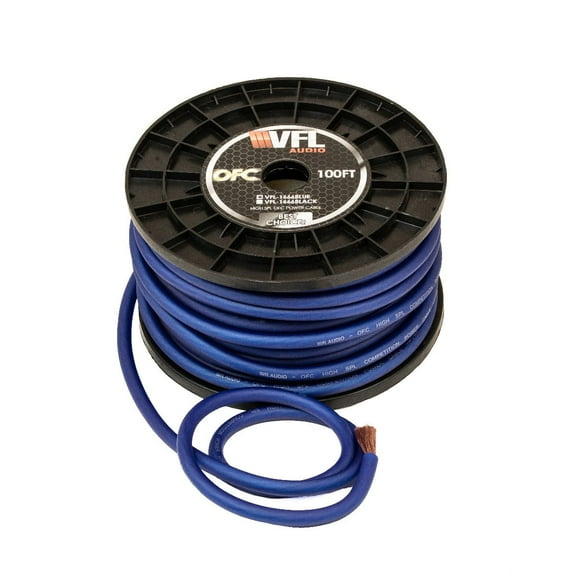 4 GA AWG Black PVC Jacketed 100% OFC American Bass Power Cable Lot (Full Spool (100 Ft))