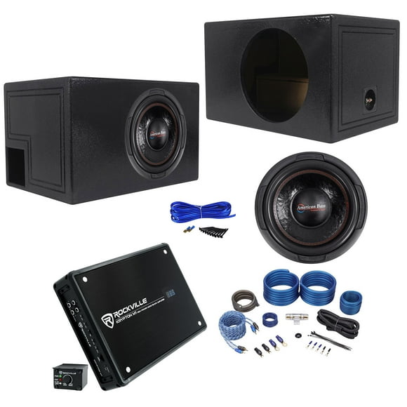 American Bass XD-1222 1000w 12" Car Subwoofer+Vented Box+Mono Amplifier+Amp Kit