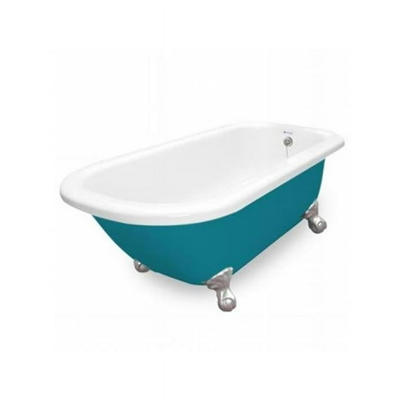American Bath Factory T060A-SN-P & DM-7 Maverick 67 in. Splash Of Color Acrastone Tub & Drain- Satin Nickel Metal Finish- Small