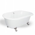 thumbnail image 1 of American Bath Factory  Melinda 60 in. White Acrastone Tub & Drain- Satin Nickel Metal Finish- Small, 1 of 1
