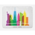 thumbnail image 1 of American Bath Mat, Landmarks of New York Liberty Statue Empire State St Patrick Cathedral US Architecture, Non-Slip Plush Mat Bathroom Kitchen Laundry Room Decor, 29.5 X 17.5 Inches, Multi, Ambesonne, 1 of 2