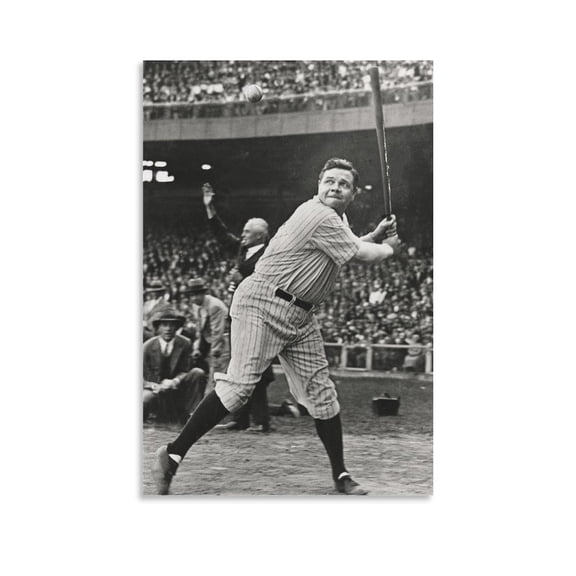 American Batting Champions Babe Ruth Retro Poster Posters Art Print Wall Photo Paint Poster Hanging Picture Family Bedroom Decor Gift 16x24inch(40x60cm)