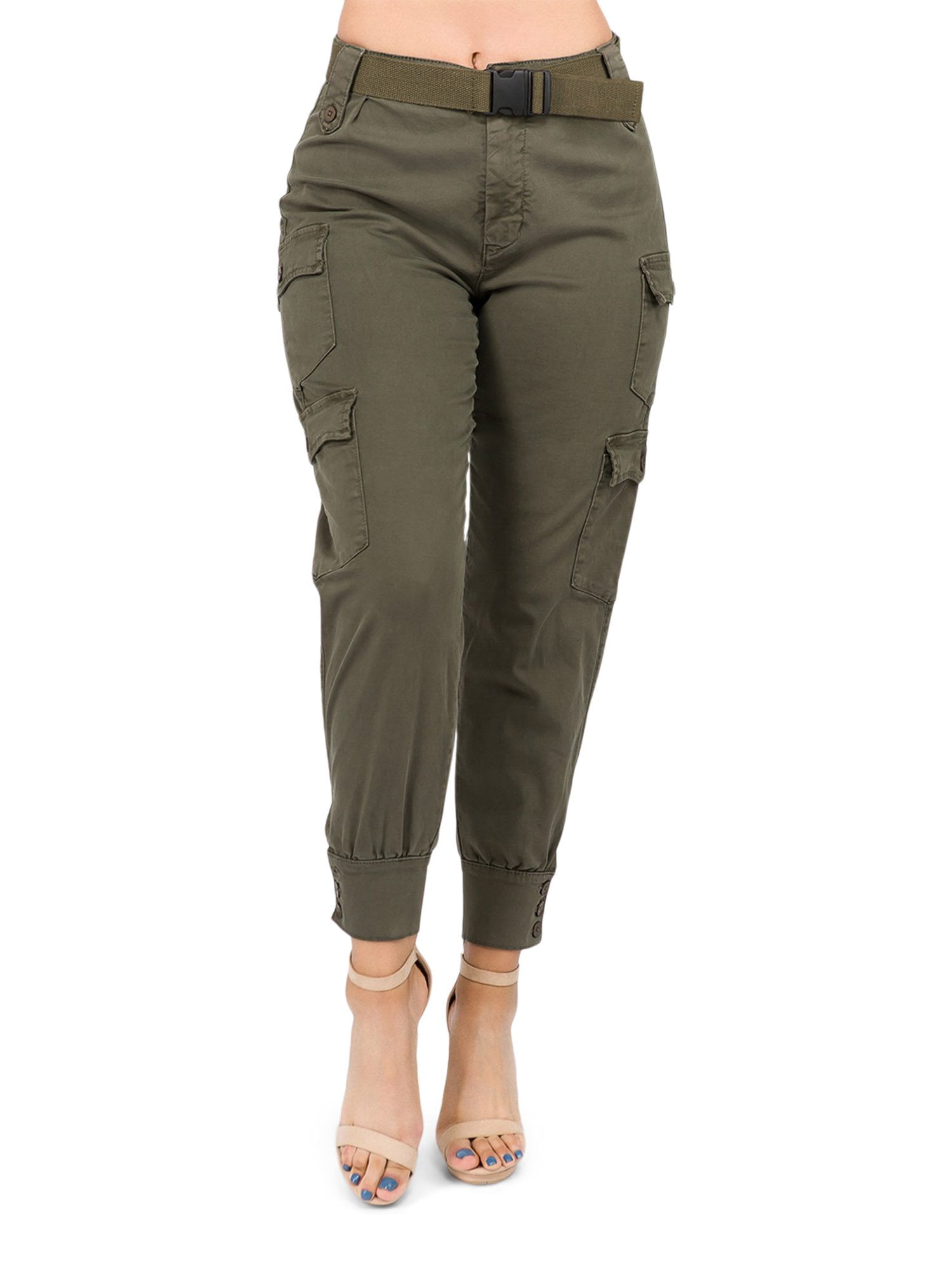 American Bazi Women's High Waist Cargo Jogger Pants, Up to