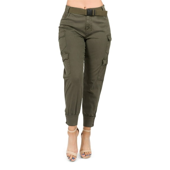 American Bazi Women's High Waist Cargo Jogger Pants, Up to 3X