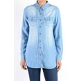 thumbnail image 1 of American Bazi Women's Short Denim Shirt Dress RSD337 - BLU - MED, 1 of 4