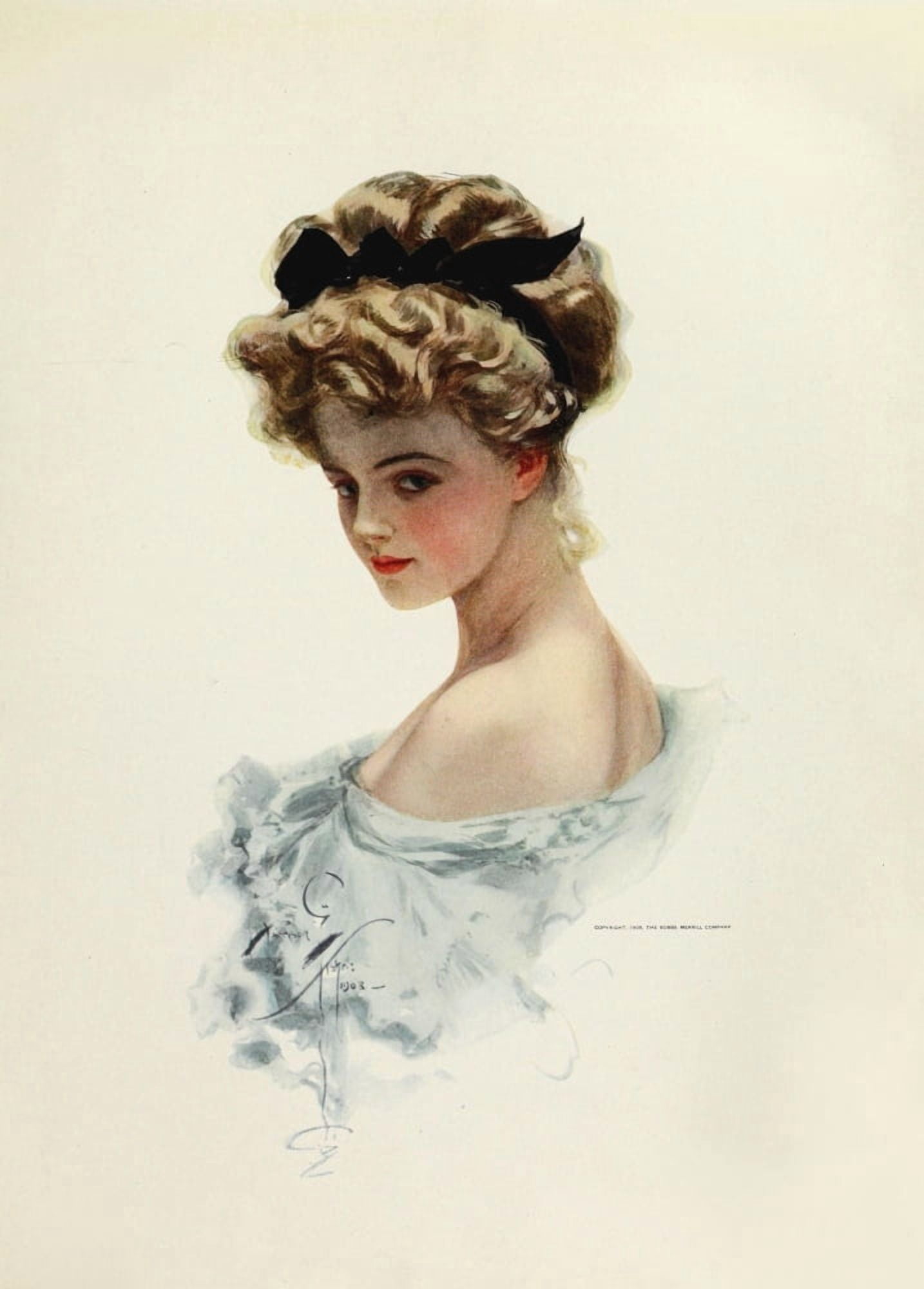 American Beauties 1909 Eyes made to worship Canvas Art - Harrison Fisher (24 x 36)