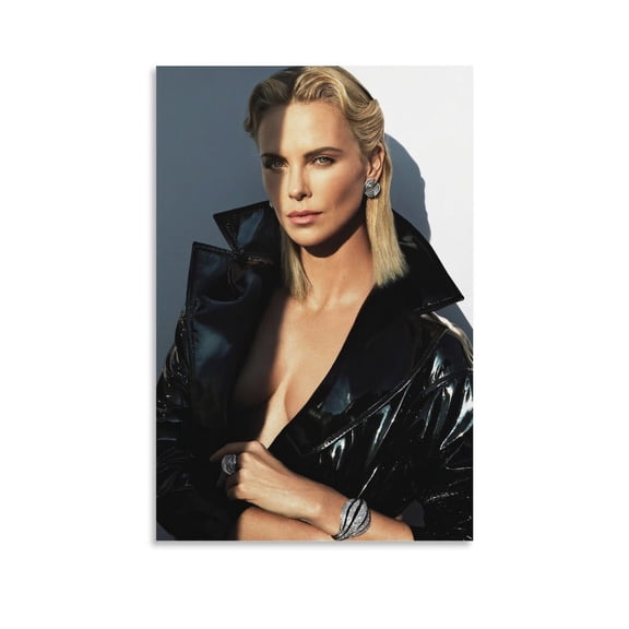 American Beautiful Actress Charlize Theron Retro Sexy Poster Posters Art Print Wall Photo Paint Poster Hanging Picture Family Bedroom Decor Gift 12x18inch(30x45cm)