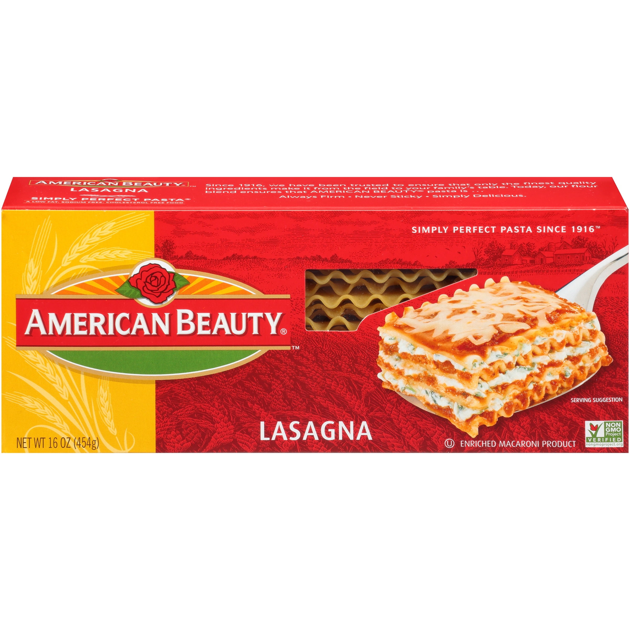 American Beauty Lasagna Pasta, 12-Pack (16 oz Each)  Classic Lasagna Sheets for Homemade Italian Style Dishes