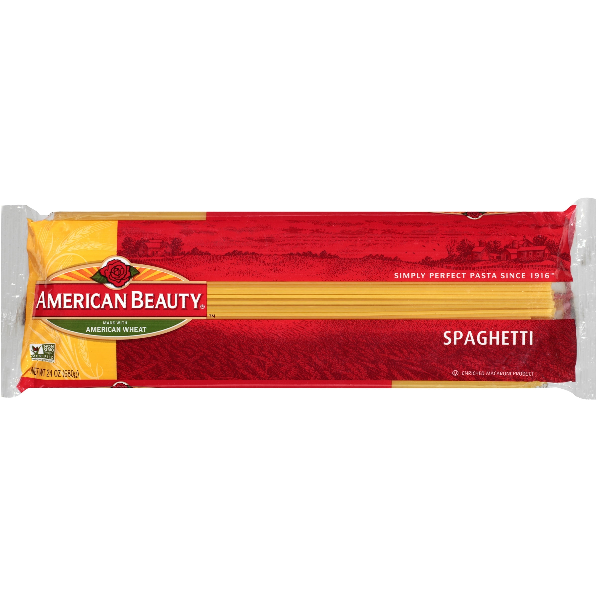 American Beauty Spaghetti Pasta, 12-Pack (24 oz Each)  Traditional Enriched Pasta for Classic Italian Style Dishes