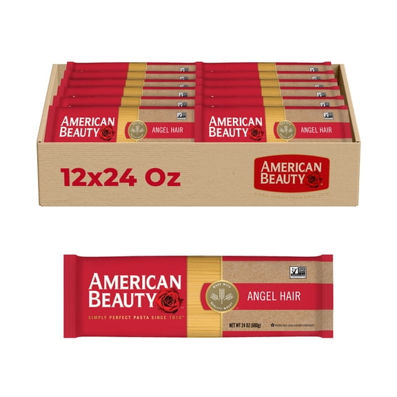 American Beauty Angel Hair Pasta, Thin Pasta for Light Sauces, 1224 oz Bulk Packs