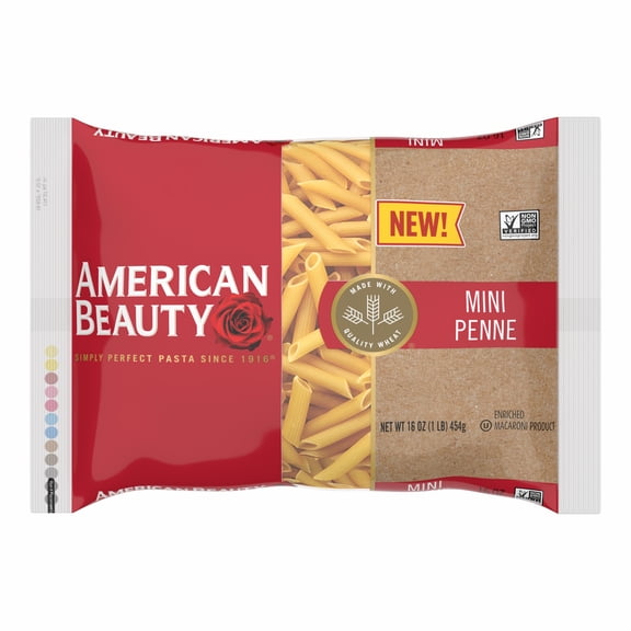 American Beauty Mini Penne Pasta - Elegant & Easy Weeknight Favorite, 16 oz (12-Pack)