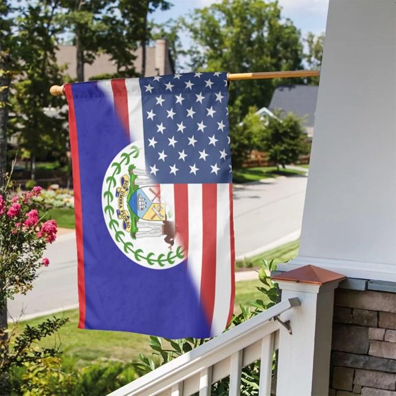 American Belize Flag Garden Flag 12 x 18 inches Vertical Banners Sign Poster Double Sided for Home Farm House Outside Yard Balcony Decoration