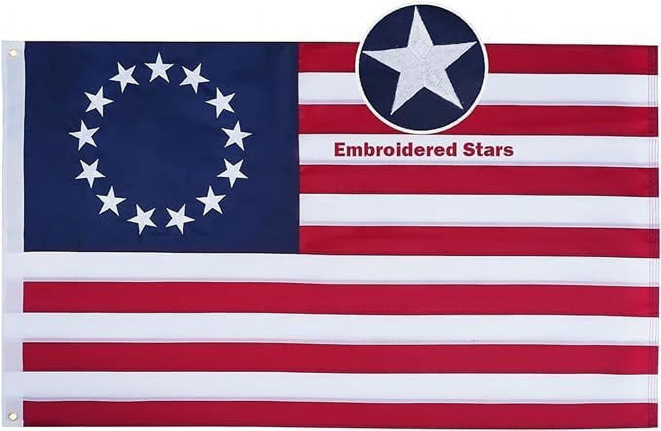 FLAGWIN American Betsy Ross Flag 4x6 Heavy Duty for Outdoor,13 Stars with Embroidered and Sewn Stripes Colonies Primitive