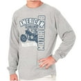 thumbnail image 1 of American Biker Motorcycle Patriotic Plus Size Long Sleeve Graphic Tee Shirt Brisco Brands 2X, 1 of 6