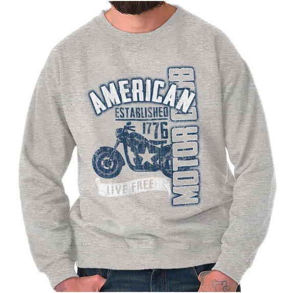 American Biker Motorcycle Patriotic Sweatshirt for Men or Women Brisco Brands X