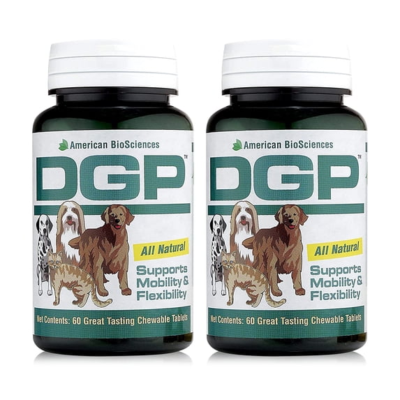 American BioSciences DGP Joint Supplement for Dogs - Joint Support with Turmeric, Boswellia Extract & More - Quick Effect for Immediate Mobility Support - 60 All-Natural Chewable Pet Tablets (2 Pack)