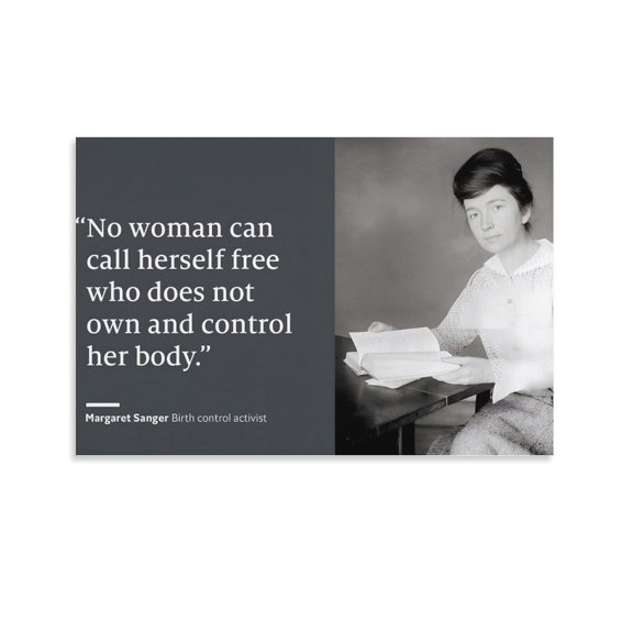 American Birth Control Activists Margaret Sanger Poster1 Canvas Art Poster and Wall Art Picture Print Modern Family bedroom Decor Posters 16x24inch(40x60cm)