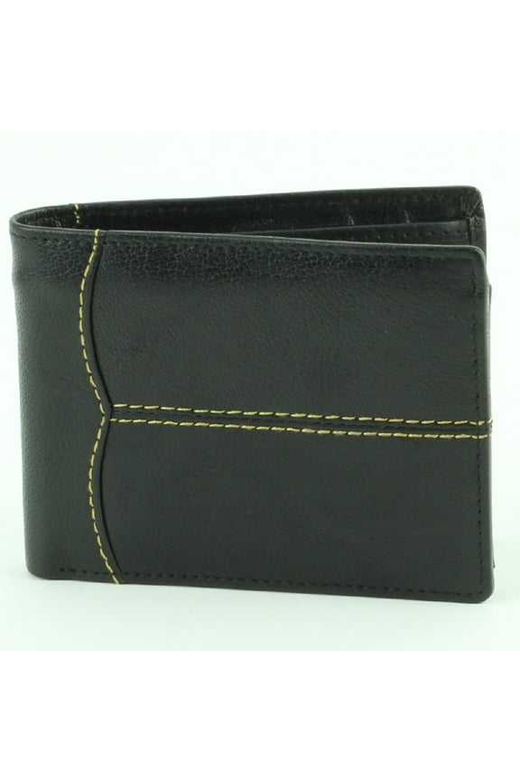 American Bison 1731BK Bifold Rodeo Wallet Whip Stch Bk