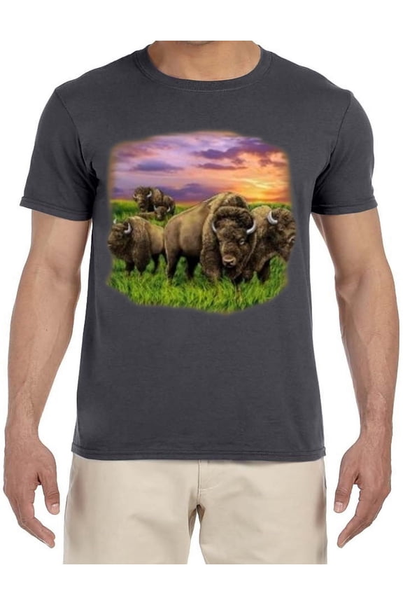 American Bison Buffalo Wildlife T-shirt Mens Graphic Tees Clothing Apparel