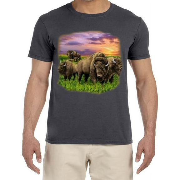 American Bison Buffalo Wildlife T-shirt Mens Graphic Tees Clothing Apparel