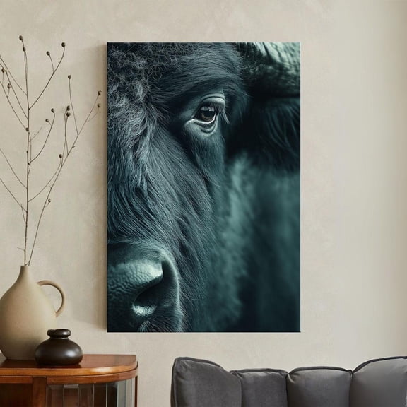 American Bison Close Up Print, Moody Western Wildlife Art