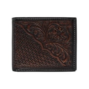 American Bison Hand Tooled Leather Bifold Wallet Men