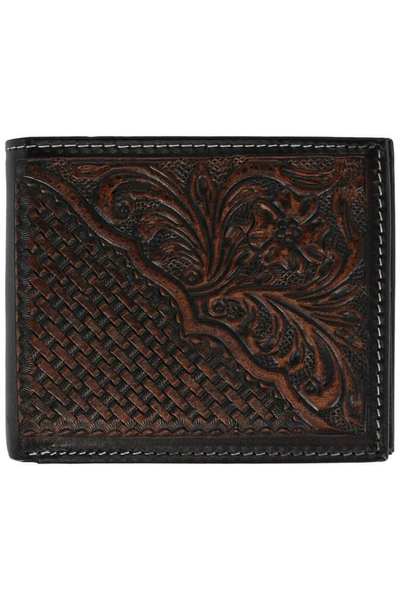 American Bison Hand Tooled Leather Bifold Wallet (Men)