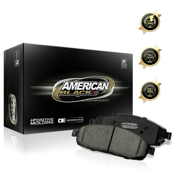American Black ABD1914C Professional Ceramic REAR Disc Brake Pads Compatible With CADILLAC CT6 16-20 / XT6 20 / CHEVROLET BLAZER 19-20 / TRAVERSE 18-20 - OEM Quality - Perfect fit, QUIET and DUST FREE