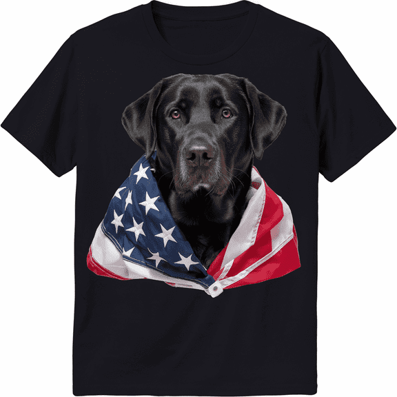 American Black Labrador USA Flag Lab Owner T-Shirt For Men Women