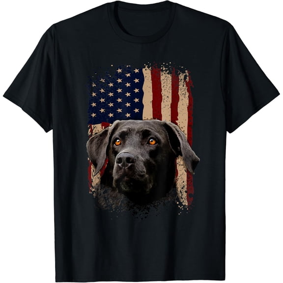 American Black Labrador Usa Flag Lab Owner T Shirt