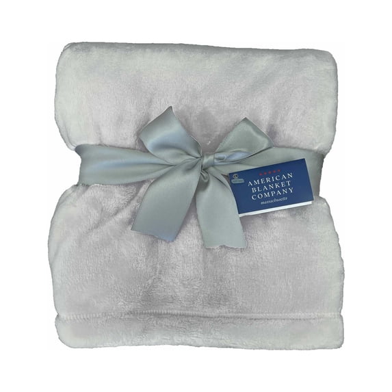 American Blanket Company Luster Loft Fold-over Infant Blanket Softest Gray 30in x 40in Unisex