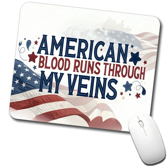 American Blood Runs Through My Veins Mouse Pad Low Profile Gaming Mat