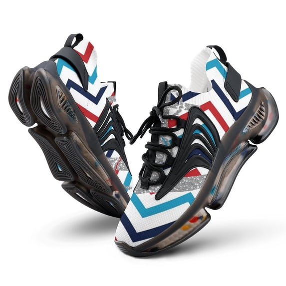 American Blue Red White Anchor Walking Shoes for Men Woman Lightweight Tennis Fashion Elastic Sports Shoes Cushion Basketball Shoes