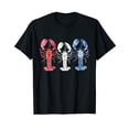 thumbnail image 1 of American Blue, White and Red Cool Lobsters Design T-Shirt, 1 of 3