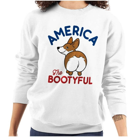 American Booty Funny Corgi Lover Cute Women Plus Size Crewneck Sweatshirt Brisco Brands 3X