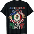thumbnail image 1 of American Born Mexican Roots Flag Tee Proud USA Love Mexico T-Shirt, 1 of 6