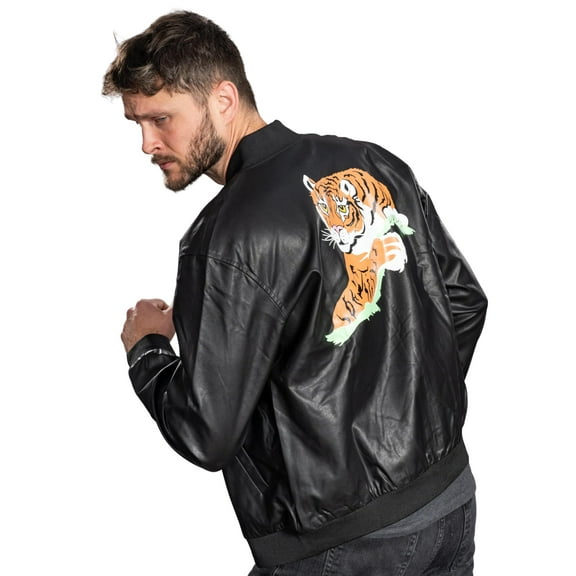 American Boxer Tiger Black Zip Up Jacket Halloween Costume Cosplay