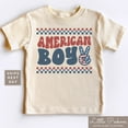 thumbnail image 1 of American Boy Toddler Shirt, Retro Checker Patriotic Baby Tee, Trendy Fourth Of July Boys T-Shirt TODDLER SHORT SLEEVE TEE BELLA CANVAS 3001T, 1 of 3