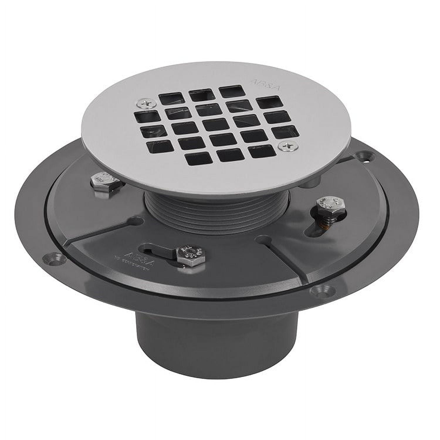 Low Profile Stainless Steel and PVC Shower Drain with Round Top