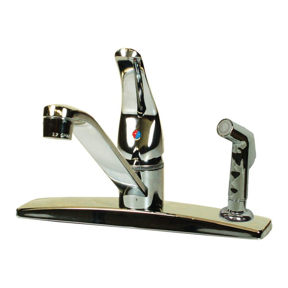 Chrome Plated Brass Kitchen Faucet with Lever Handle and Side Sprayer